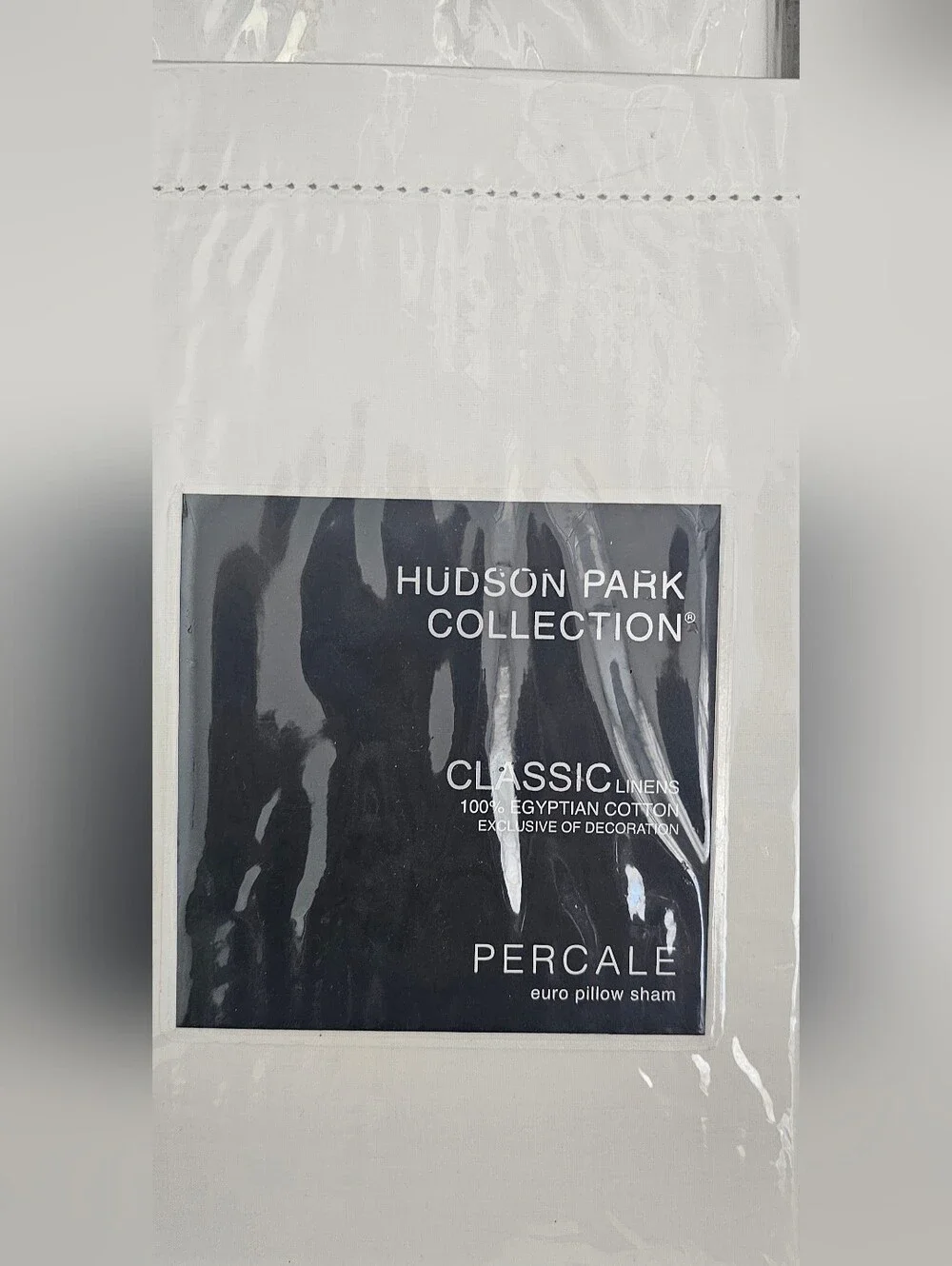 Set of 3 Hudson Park Collection Euro Pillow Shams Percale, 100% Egyptian Cotton